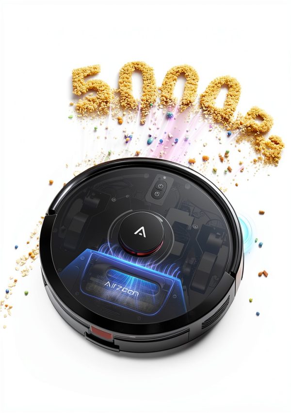 Airzeen Robot Vacuum Mop Q10 Pro Black 5000Pa Suction Self Empty-1