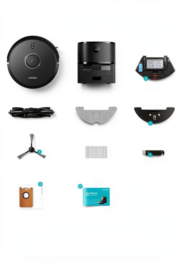 Airzeen Robot Vacuum Mop Q10 Pro Black 5000Pa Suction Self Empty-6