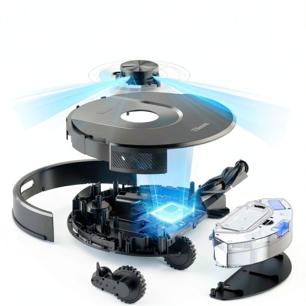 Tikom L8000 Pro Robot Vacuum and Mop Combo 6000Pa Suction Pure Black-5